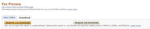 Amazon Fee Preview Report