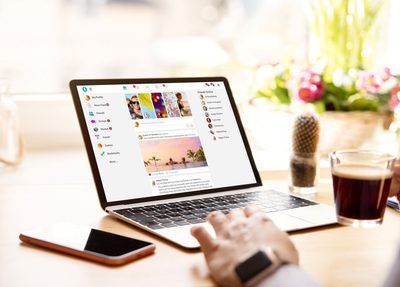 A person working on creative content for Facebook ads