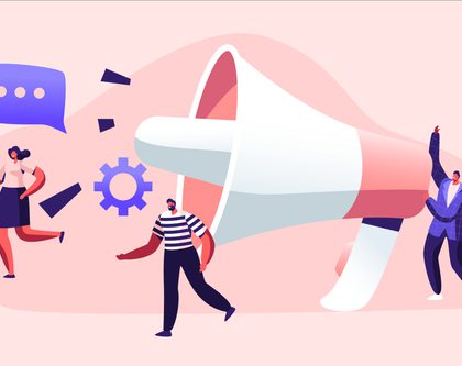 illustration with people working at an amazon full service agency