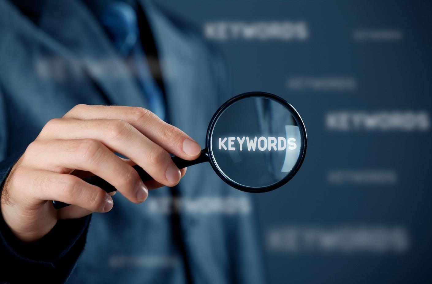 A person performing keyword research