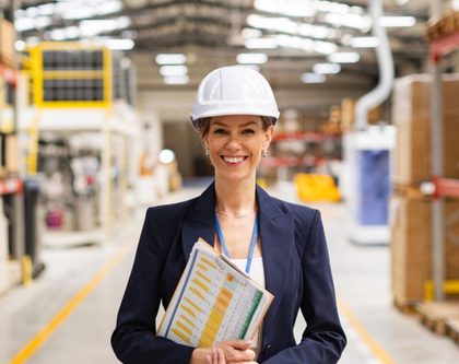woman standing in a manufacturing site