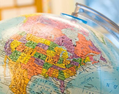 close up of a globe