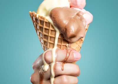 melting ice cream cone