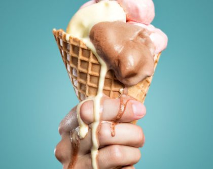 melting ice cream cone