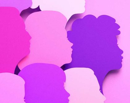 international womens day purple womens heads