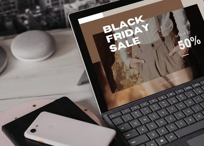black friday ad on laptop