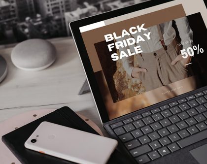 black friday ad on laptop