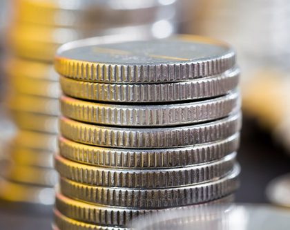 a stack of coins