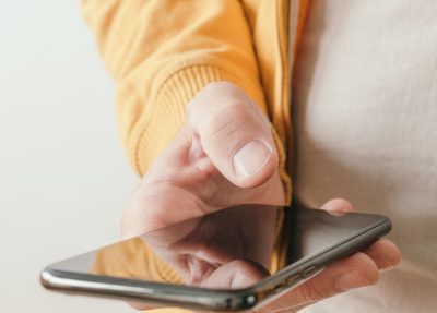a person holding a smartphone